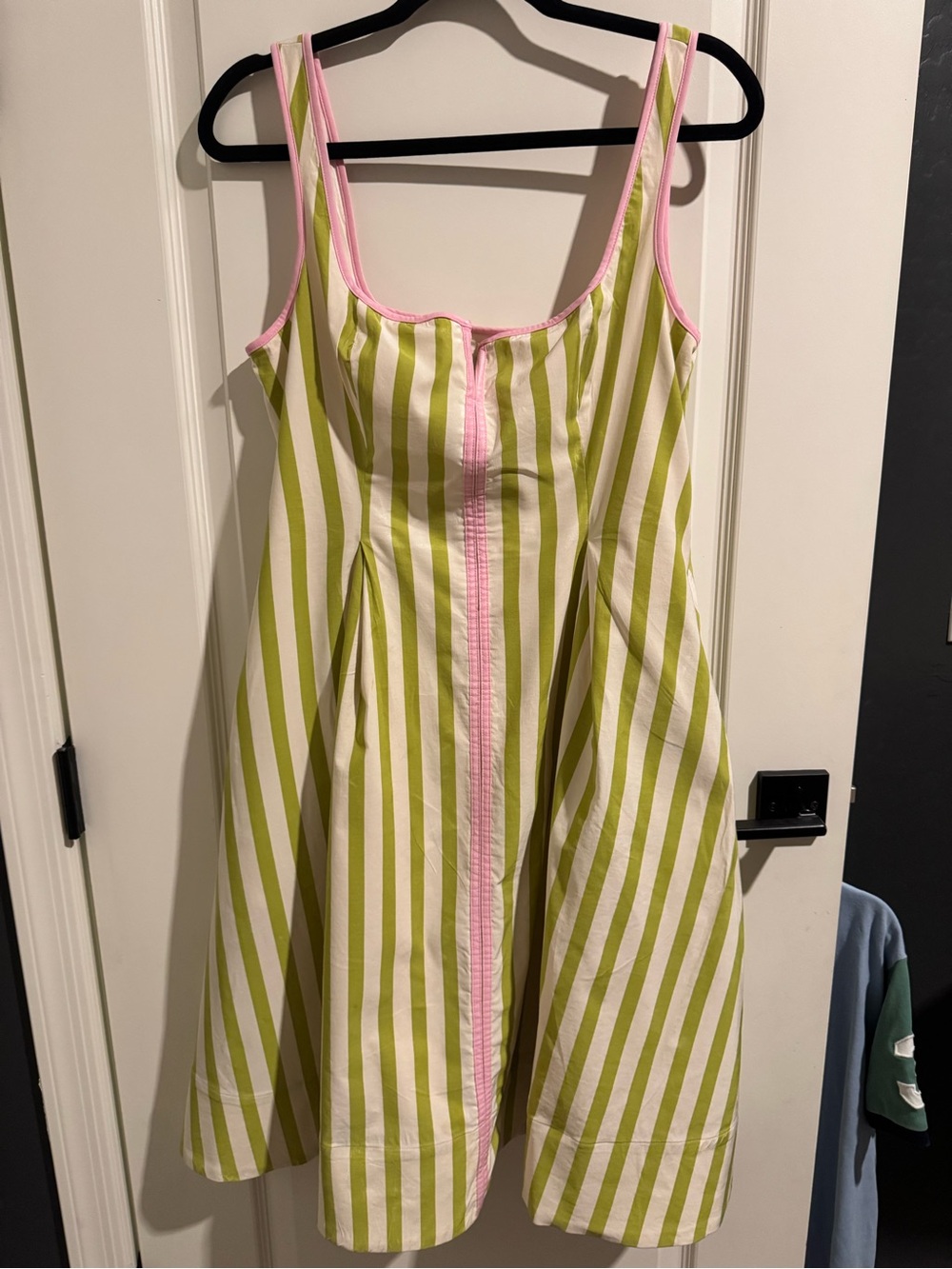 Anthropologie Maeve Green & Pink Striped Midi Dress - Picture 2 of 6